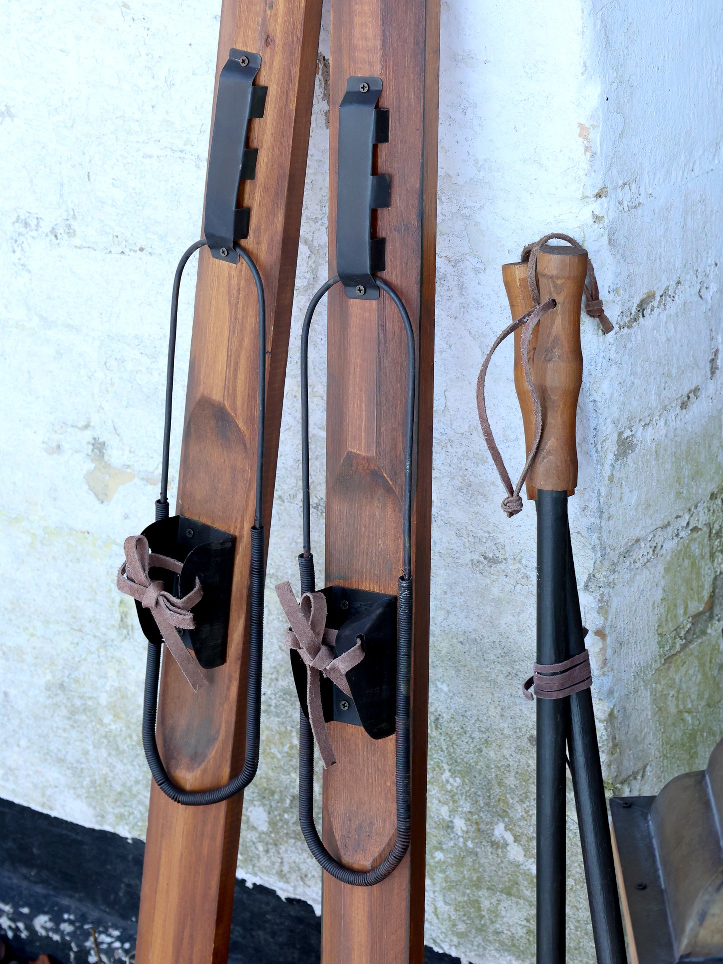 Vintage Skis With Poles