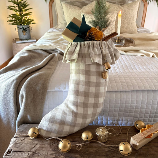 Ruffled Gingham Christmas Stocking