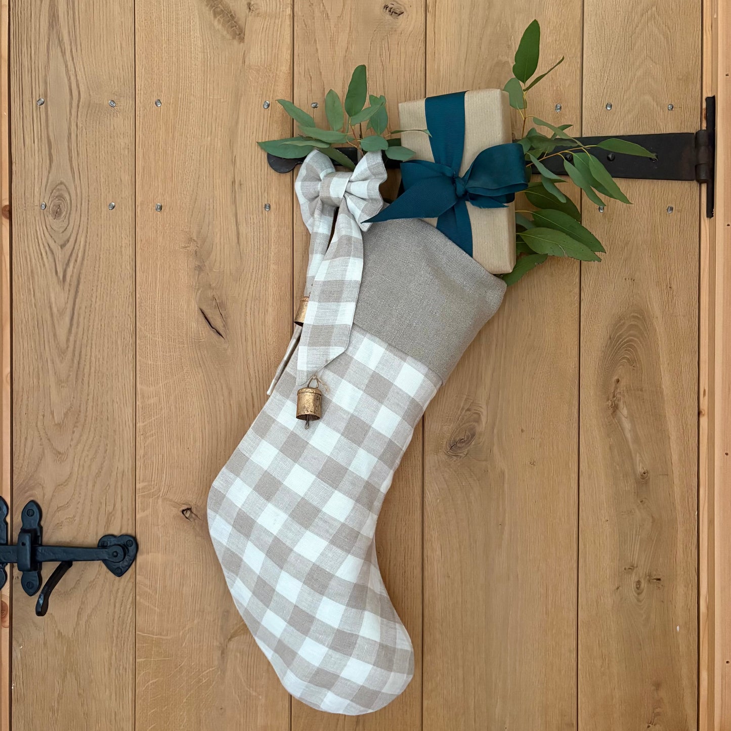 Cuffed Gingham Christmas Stocking