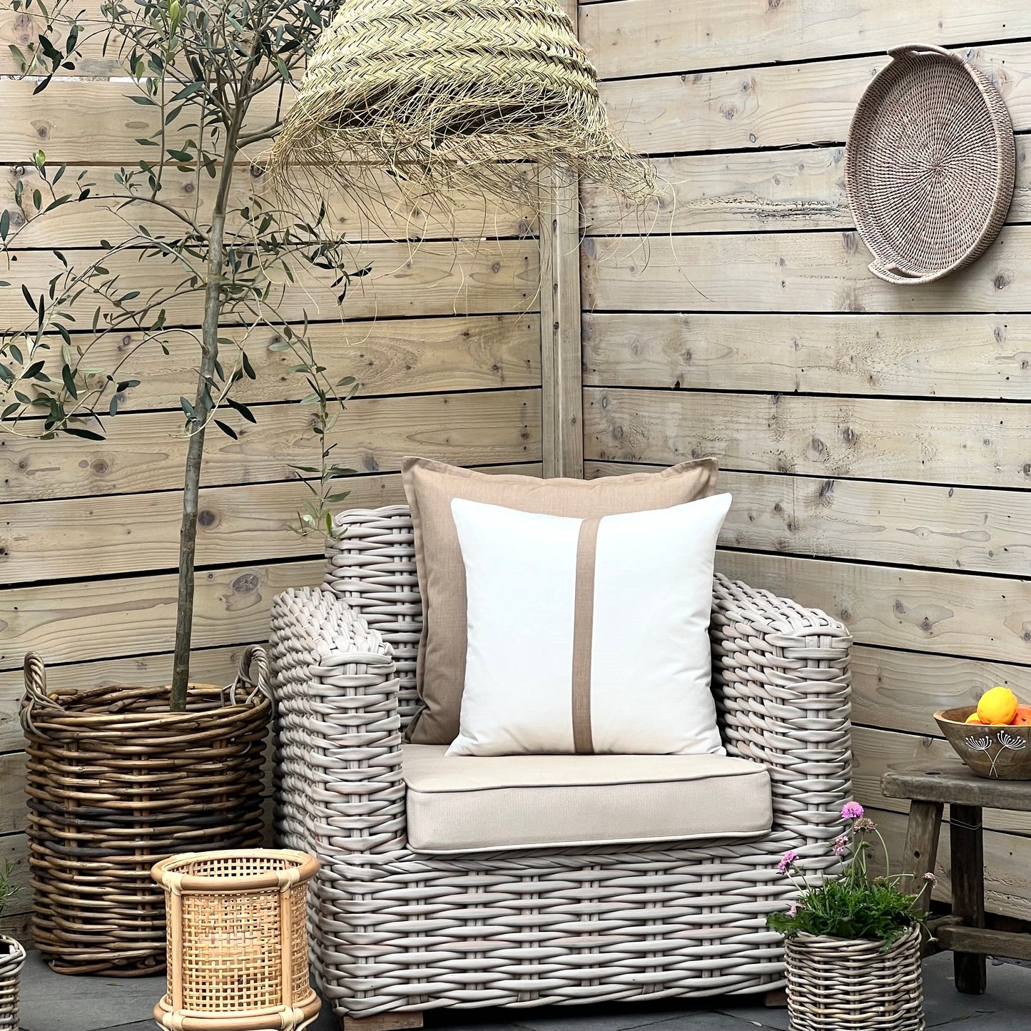 Water Resistant Central Stripe Cushion