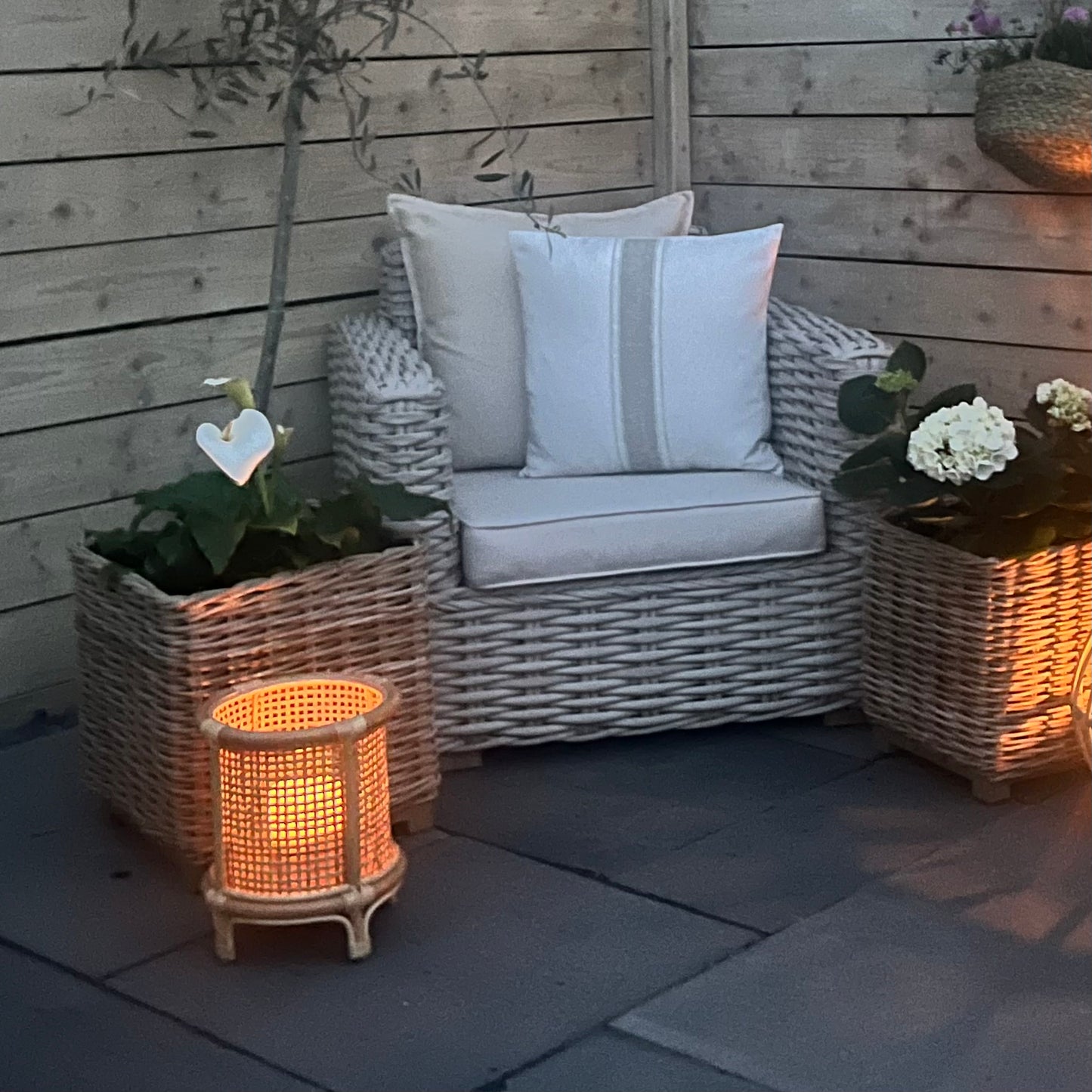 French Wicker Plant Stand
