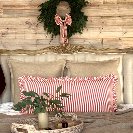 Stripe Ruffle Bolster cushion