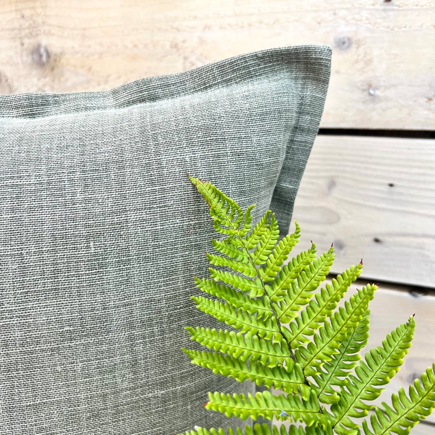 Moss Linen Oxford Cushions