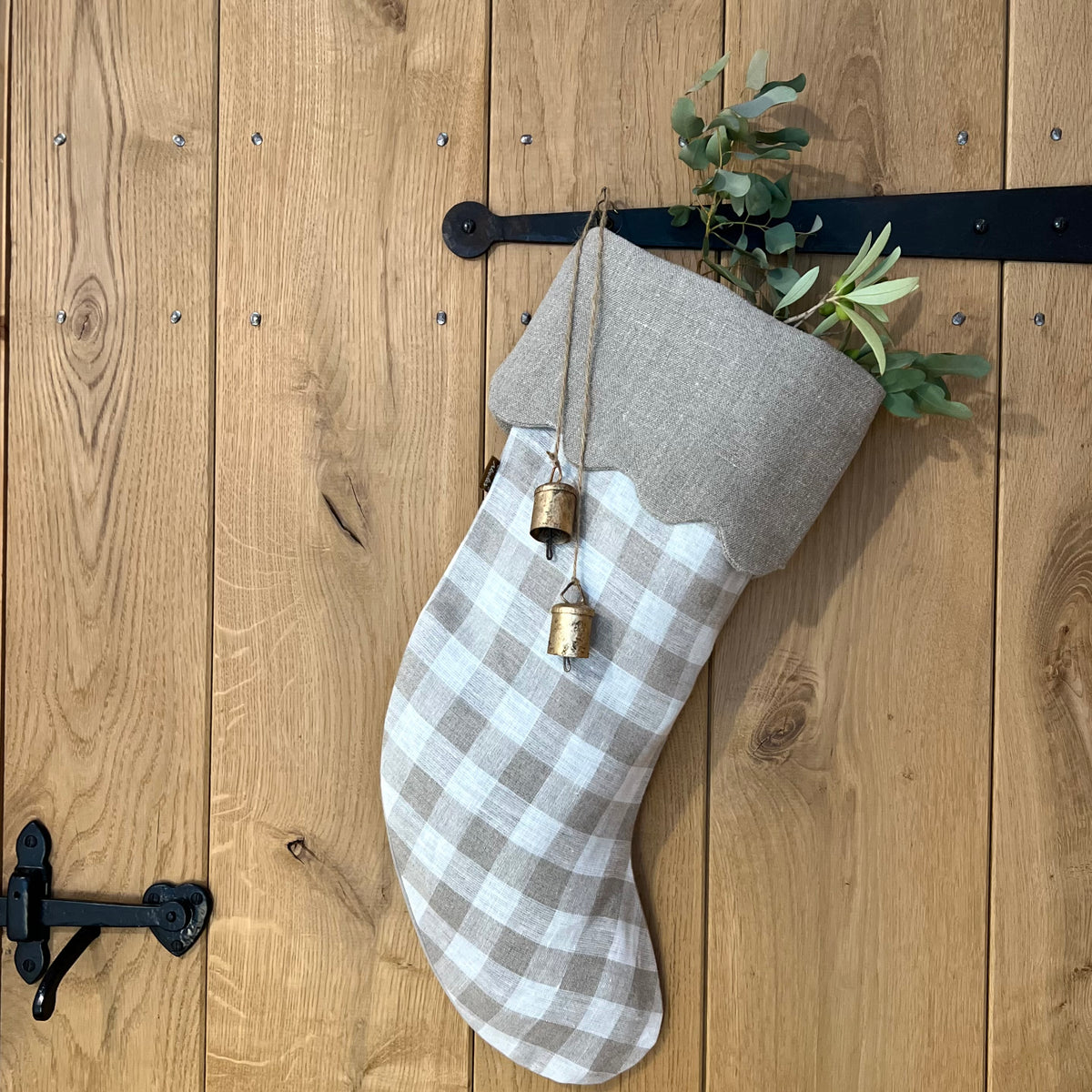 Cuffed Gingham Christmas Stockings