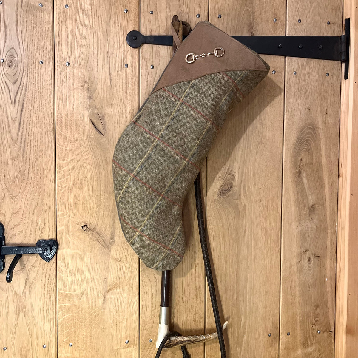 Tweed and Leather Christmas Stocking