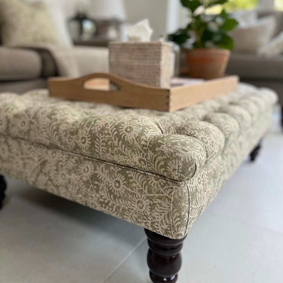 Neptune Orla Fabric Buttoned Footstools