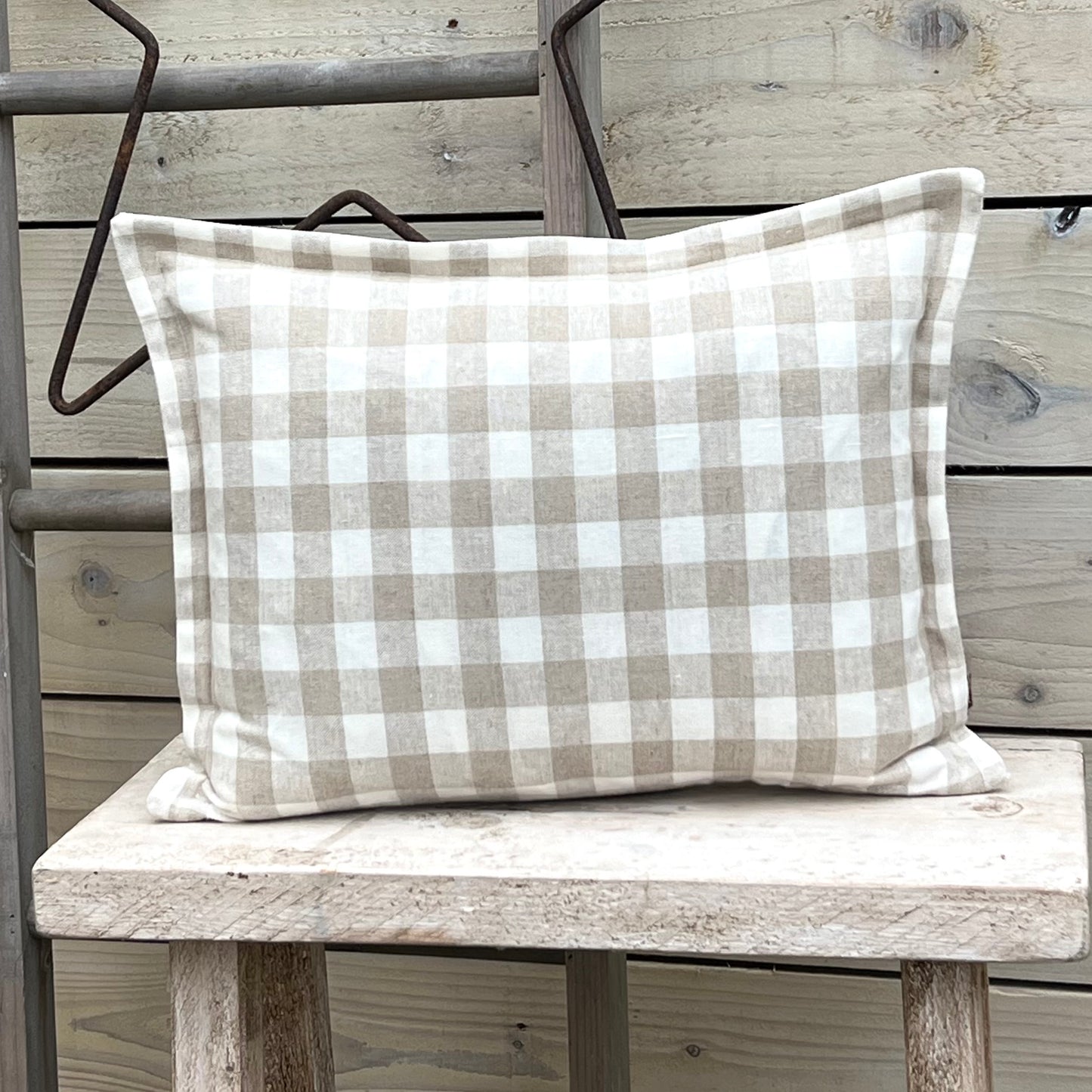 Linen Beige Gingham Cushions