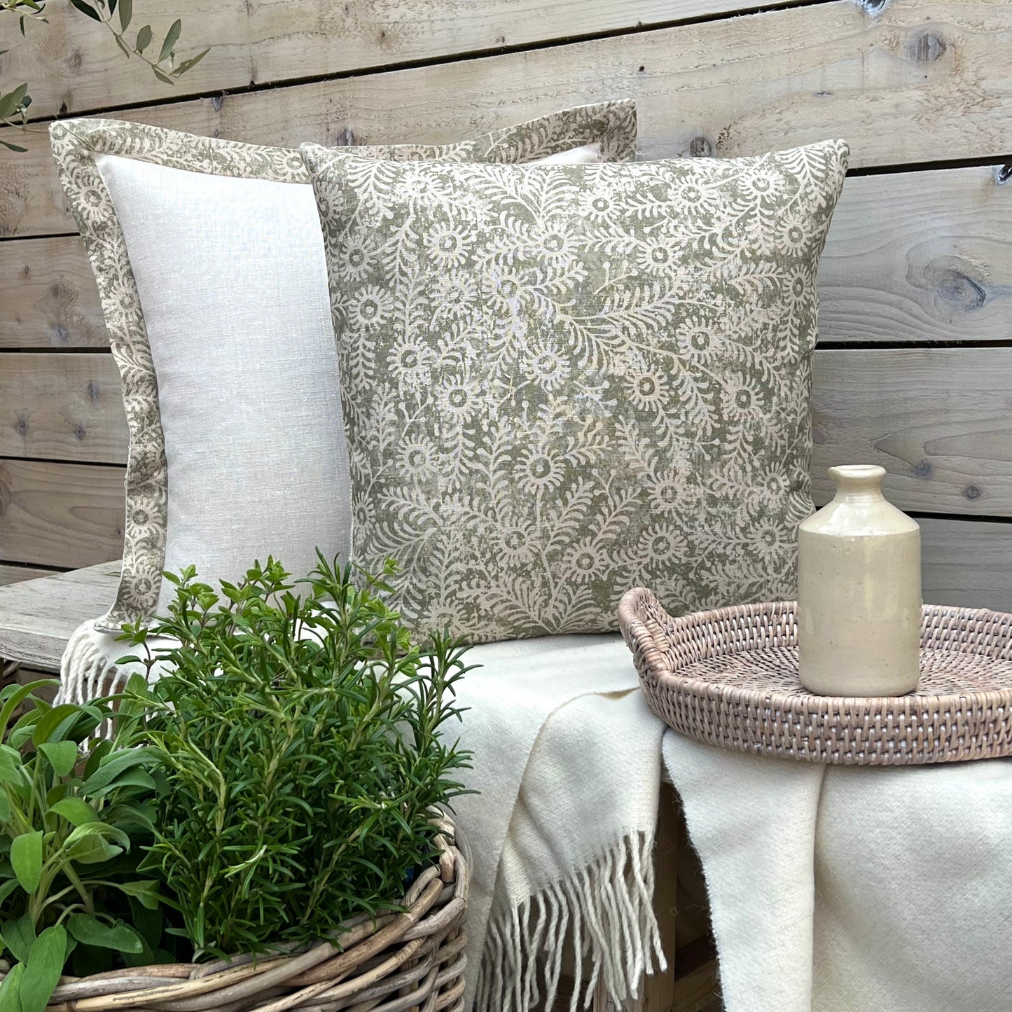 Oxford Border, Neptune Orla Moss Cushion