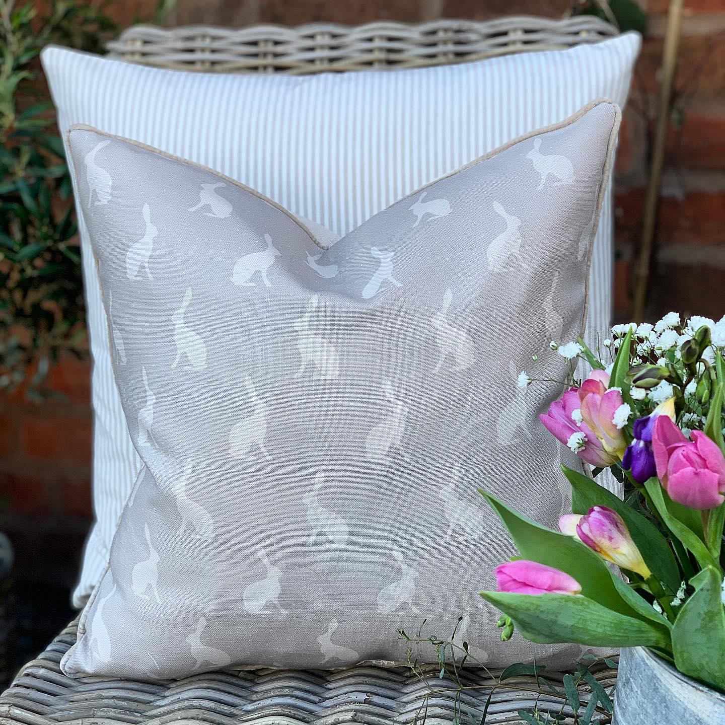 Peony and Sage Mini Hare Lampshade