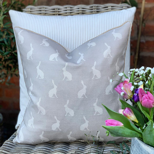 Peony and Sage Mini Hare Cushion