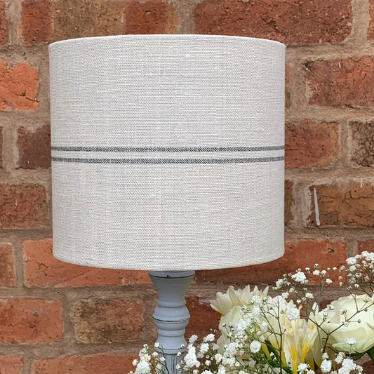 Grain Sack Charcoal Fabric Lampshade