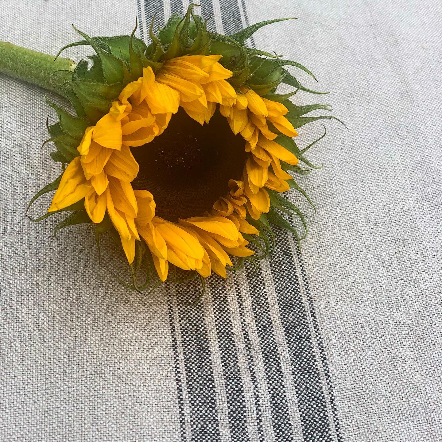 Charcoal Stripe Linen Table Runner