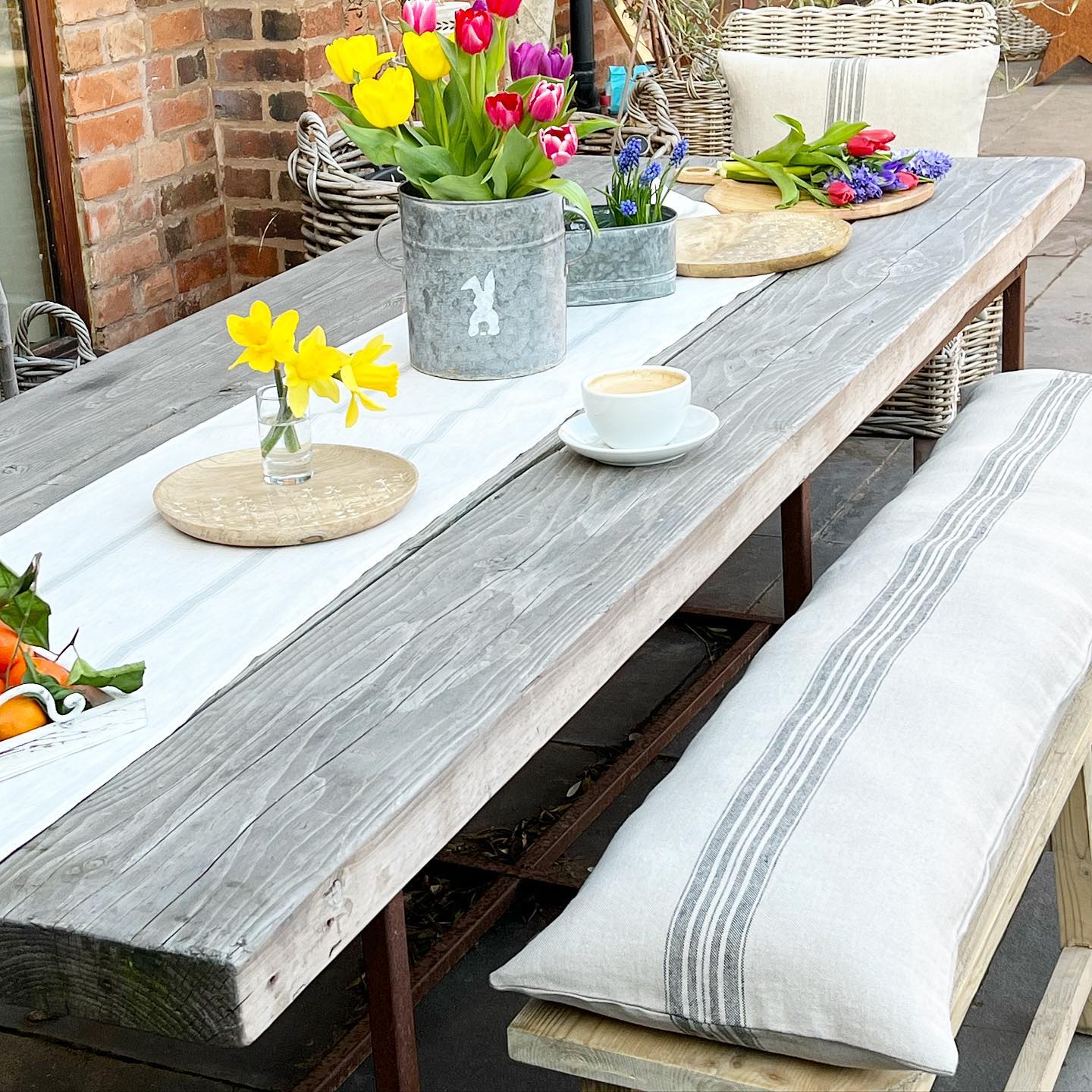 Long Charcoal Linen Cushion
