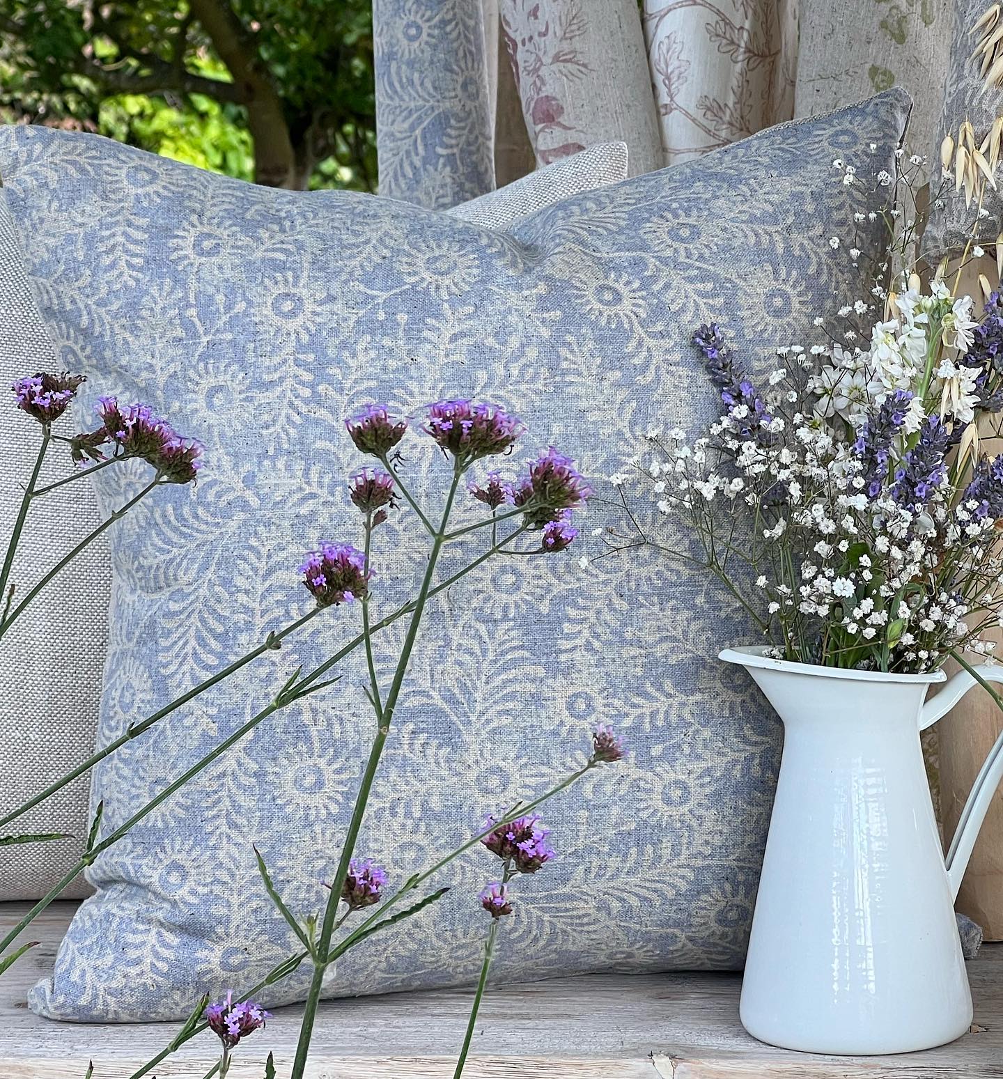 Neptune Orla Flax Blue Cushion