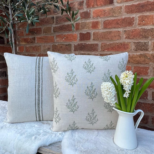 Peony and  Sage Olivia Fabric Cushion