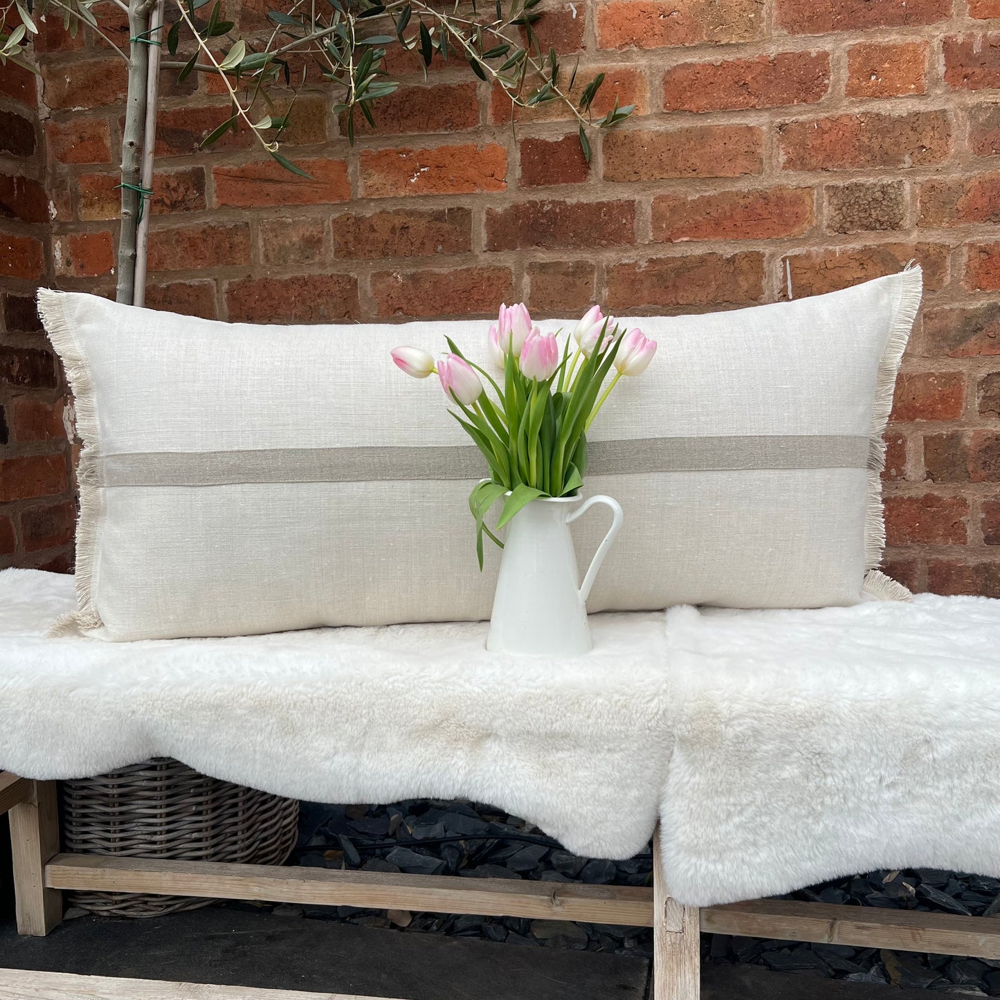 Neptune Fabric Long Bolster Cushion