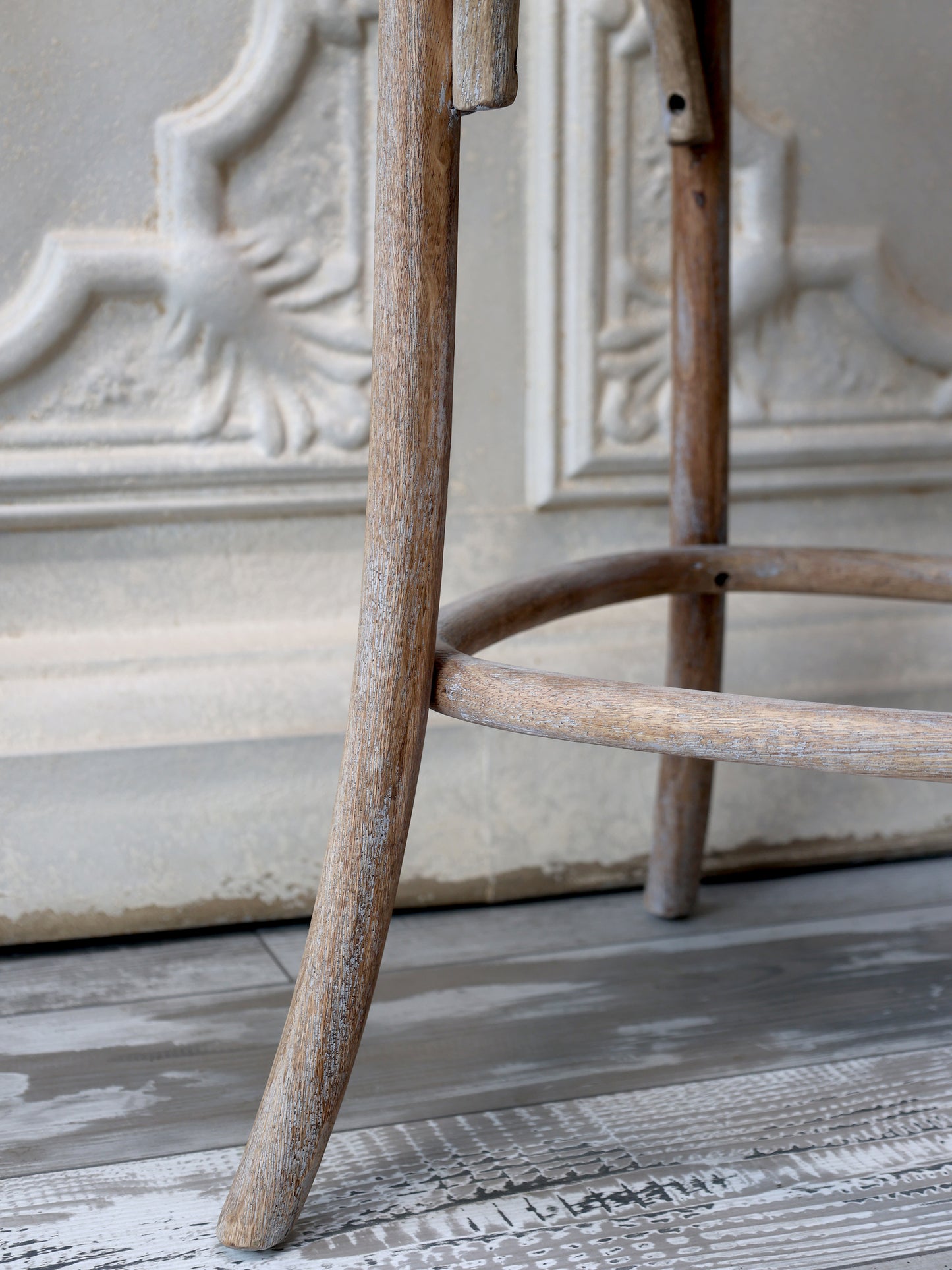 Natural Wooden, Wicker Back Stool