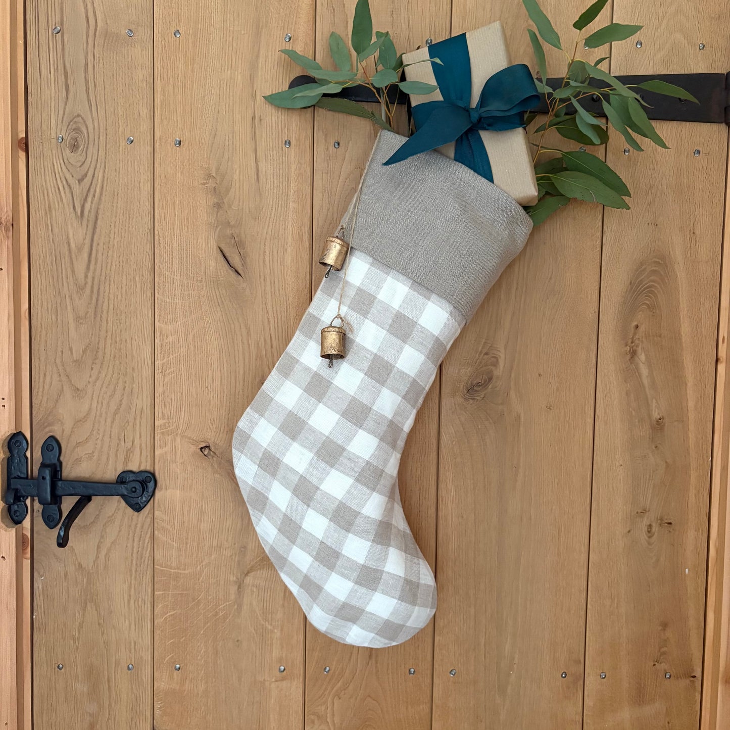 Cuffed Gingham Christmas Stocking