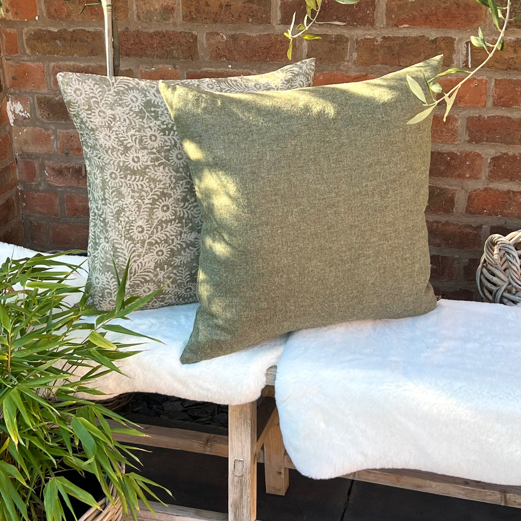 Green store tweed cushions