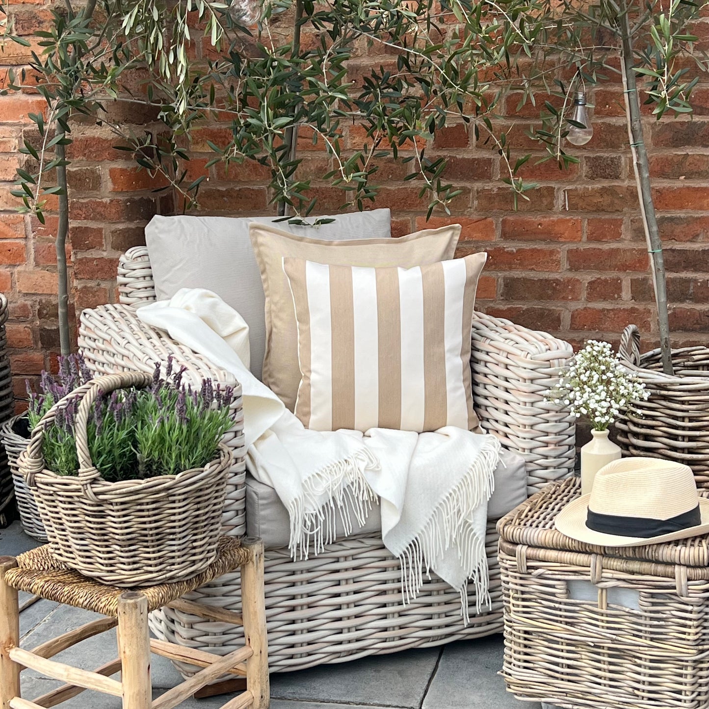 Stripe Water Resistant Cushions