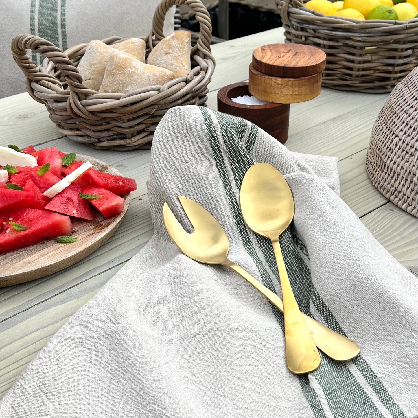 Gold Nordic Salad Servers