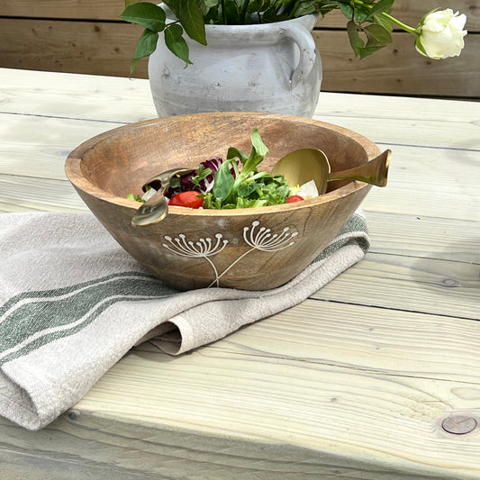Wooden Carved Salad Bowl