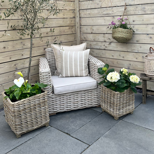 Square Wicker Planters with Water Proof Liner
