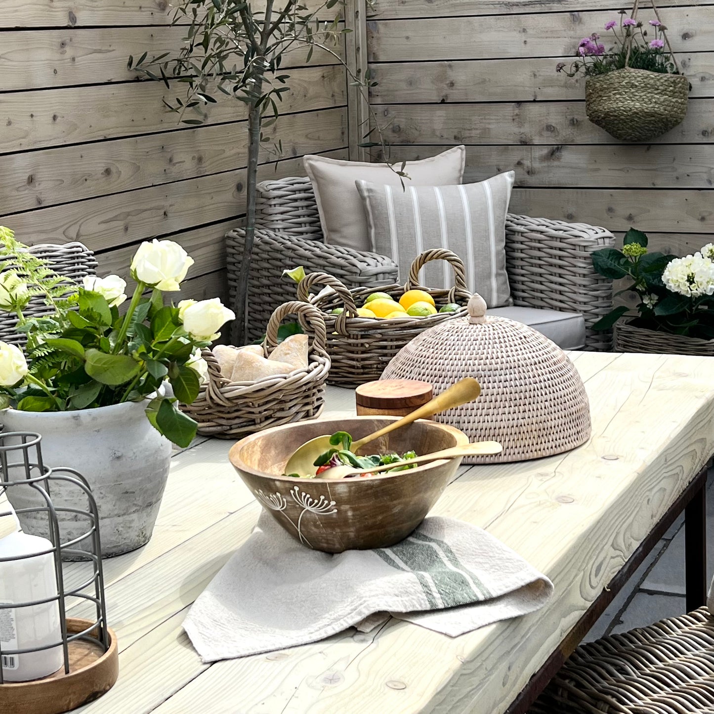 Wooden Carved Salad Bowl