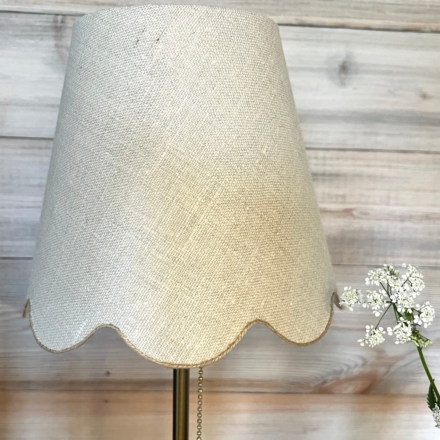 Scalloped Grain Sack Lampshade