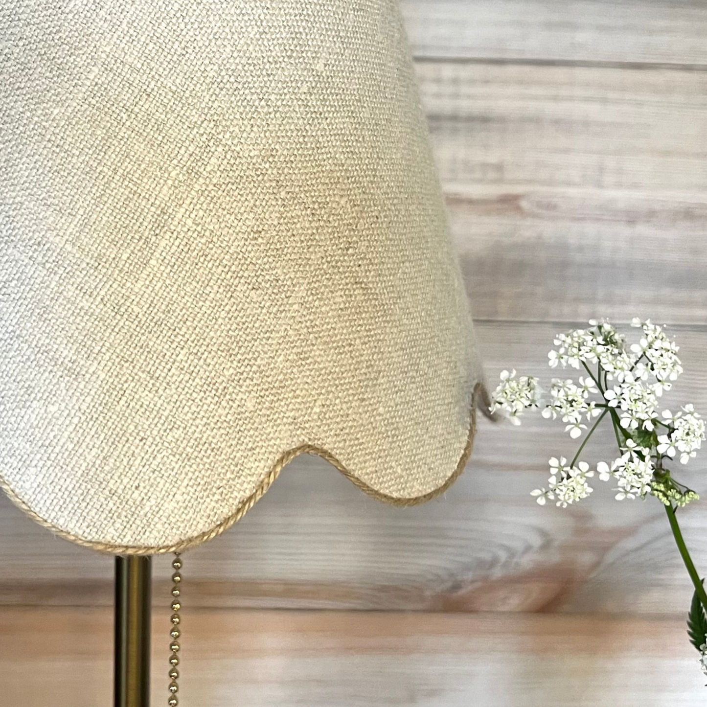 Scalloped Grain Sack Lampshade