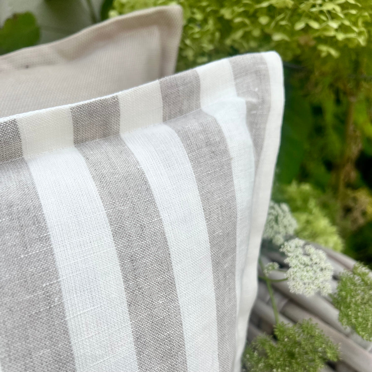 Linen Beige Stripe Cushion