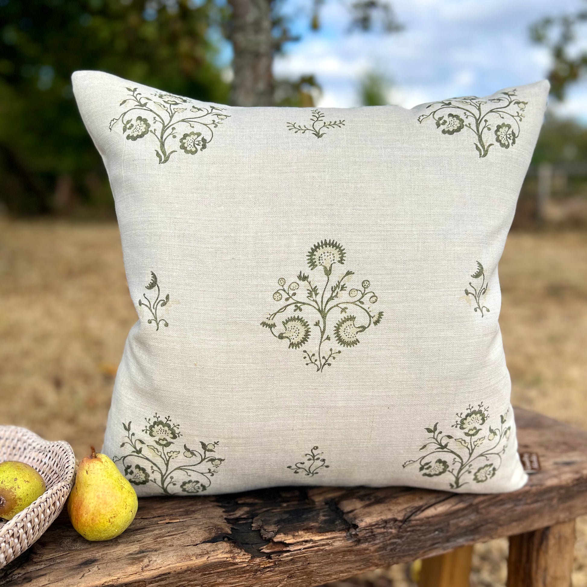 Peony and Sage Agatha Cushion