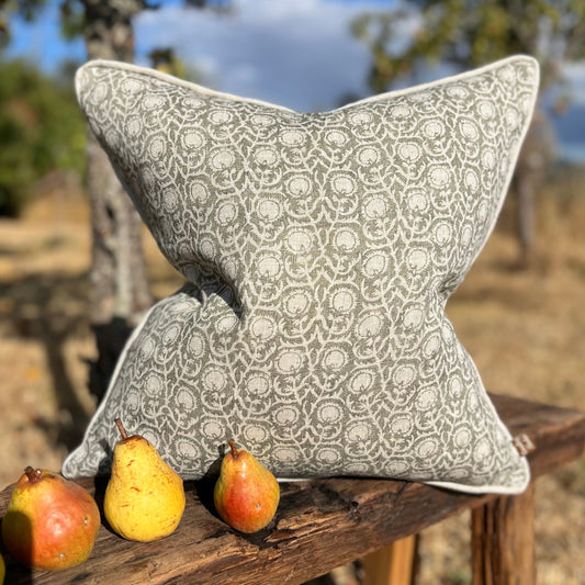 Peony and Sage Indira Pipped Cushion