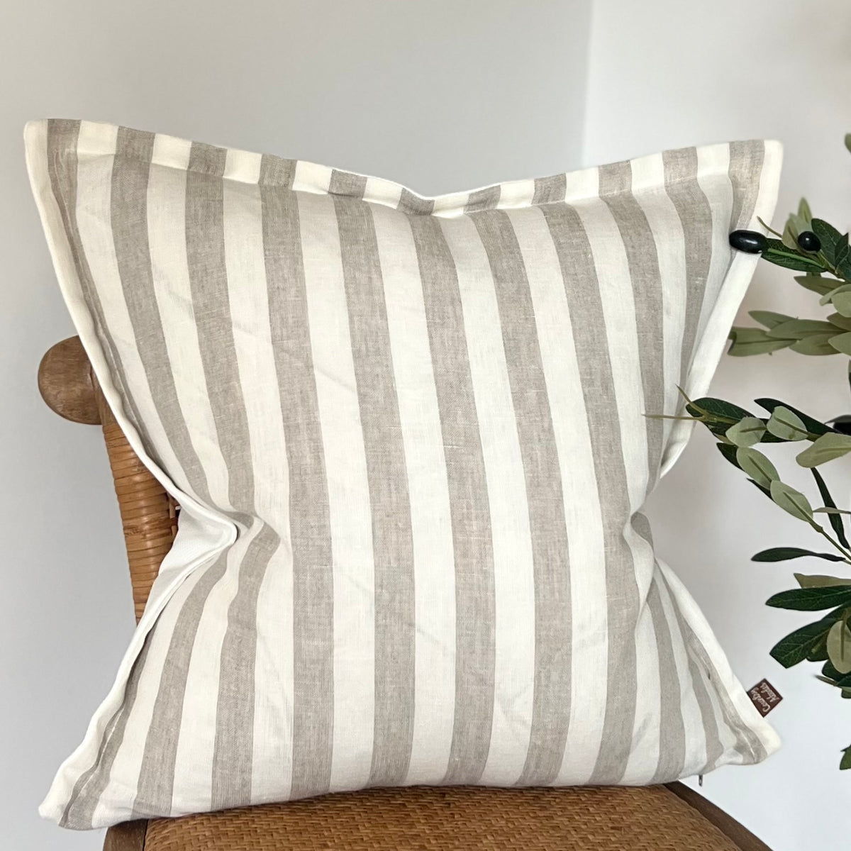 Linen Beige Stripe Cushion