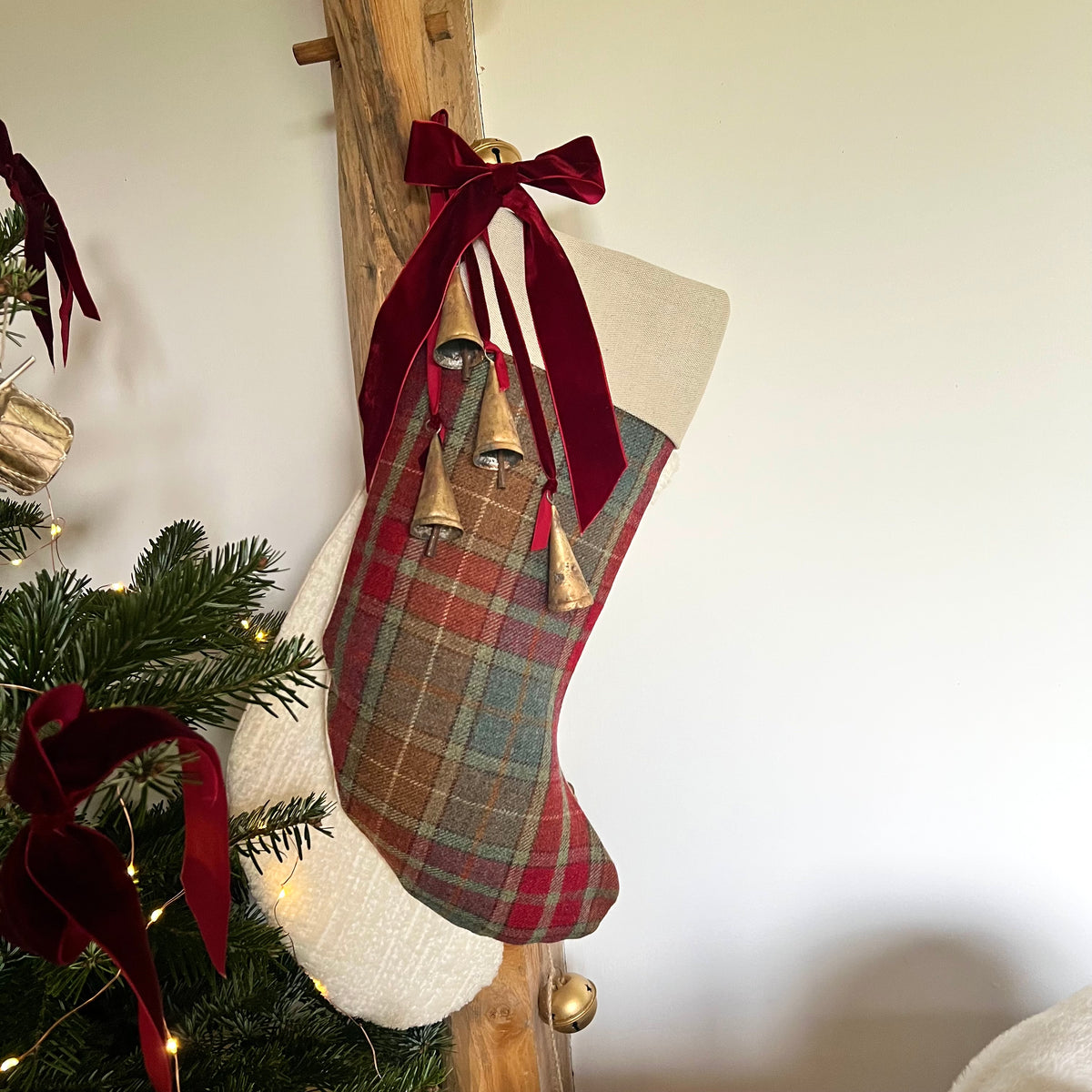 Red Check Tweed Stocking