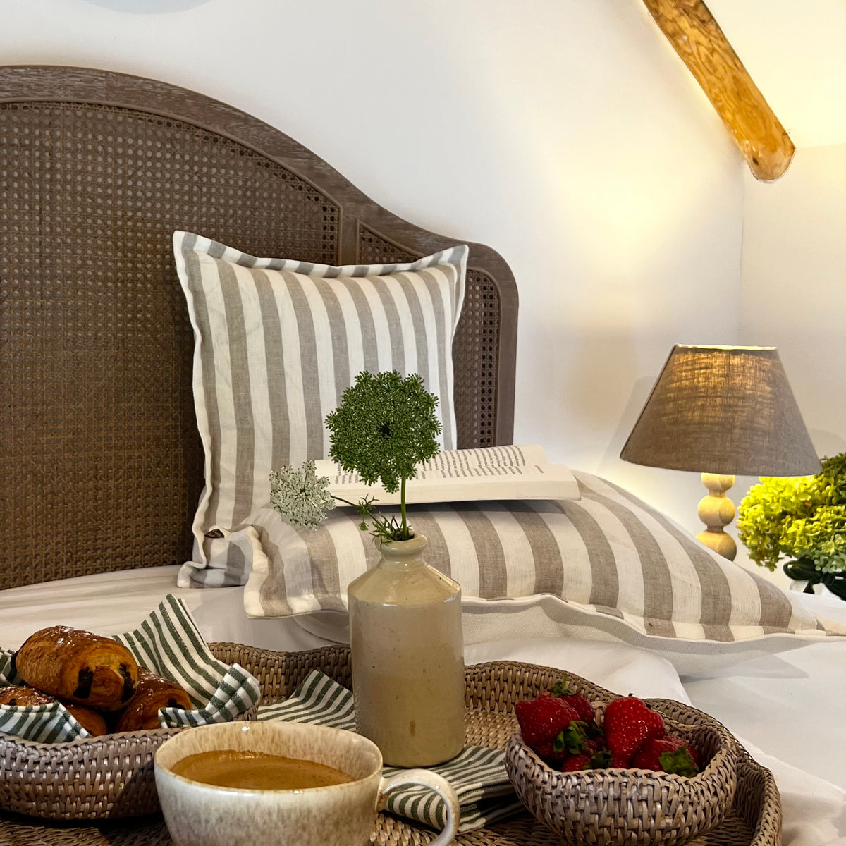 Linen Beige Stripe Cushion