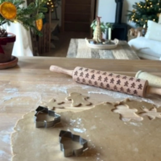 Wooden Christmas Rolling Pin
