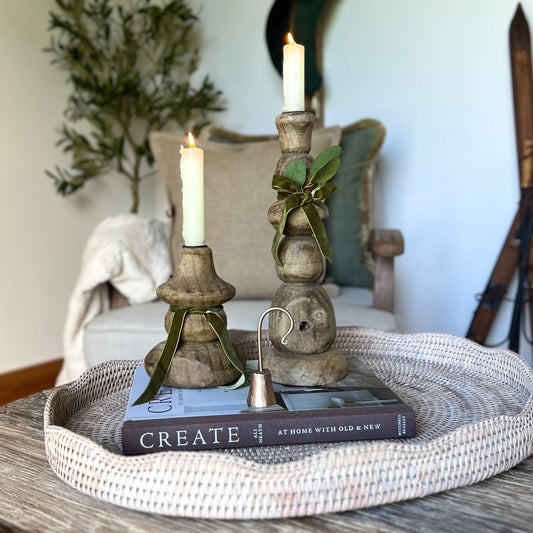 RusticWooden Candle Sticks