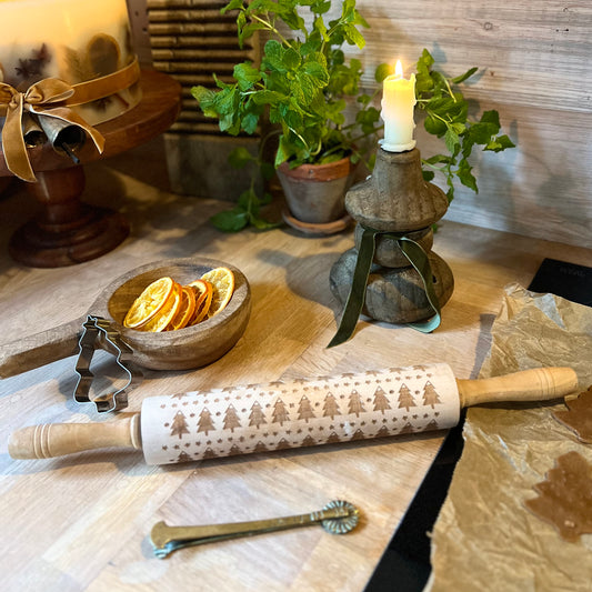 Wooden Christmas Rolling Pin