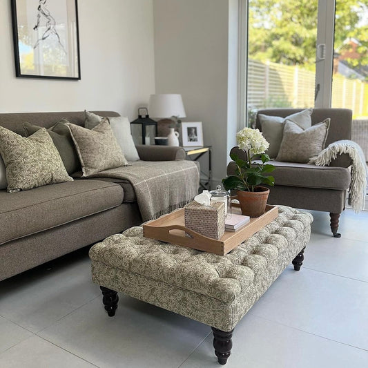 Neptune Orla Fabric Buttoned Footstools