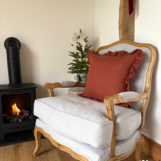 Linen Ruffle Cushion