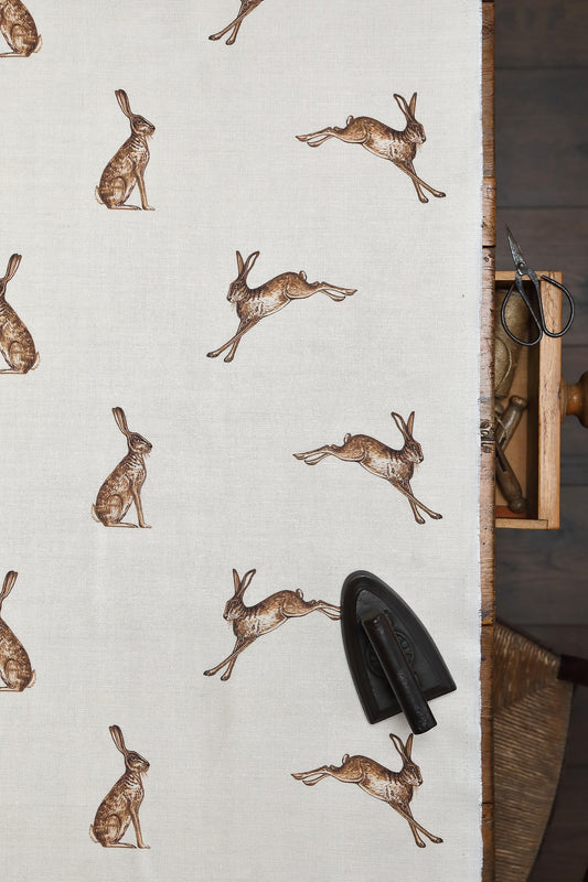 French Hare - Fudge on cream linen