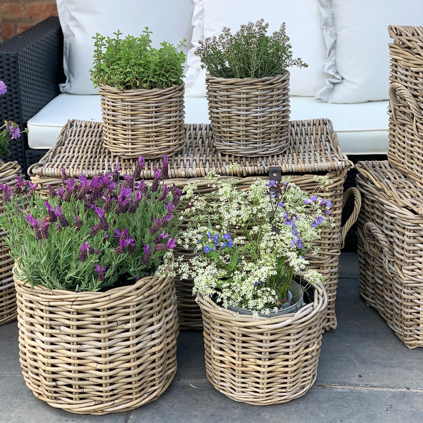 Outdoor wicker planter sale