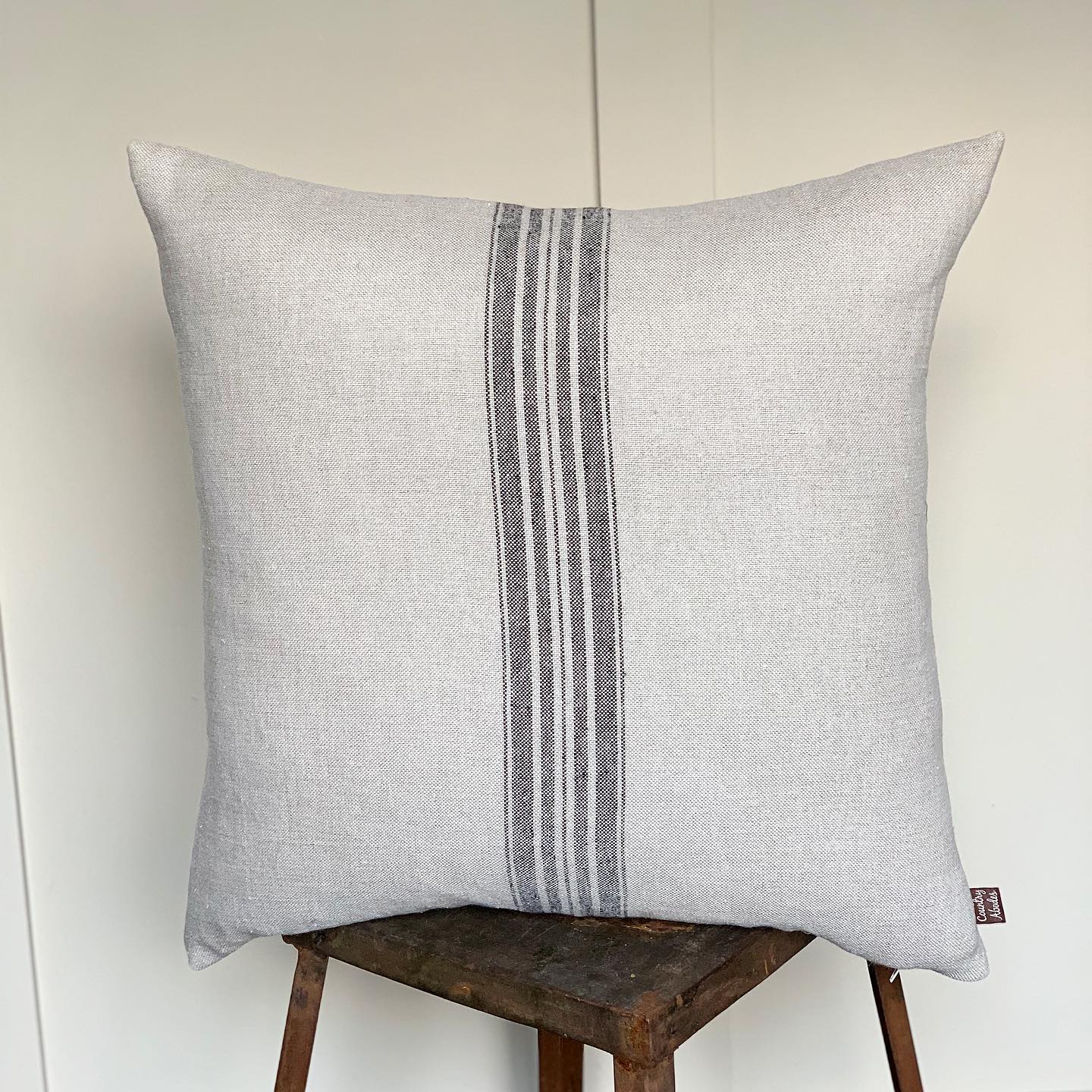 Charcoal Grain Sack Linen Cushion
