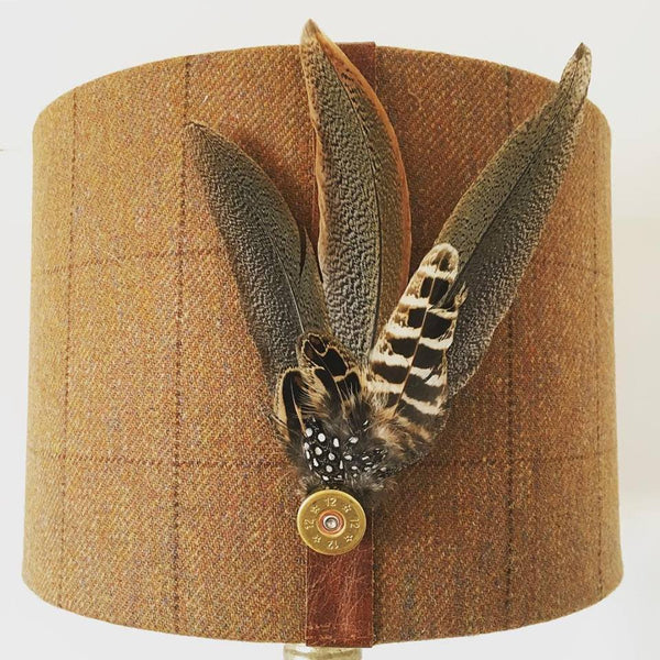 Tweed Feather Lampshade