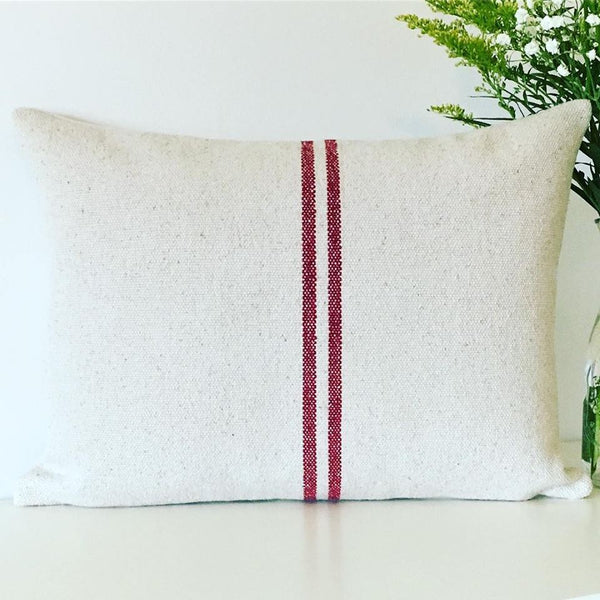 French Grainsack Stripe Cushions