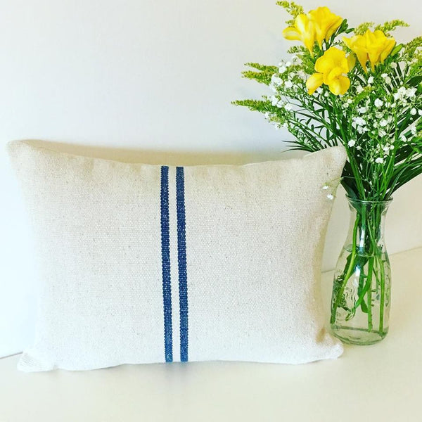 French Grainsack Stripe Cushions